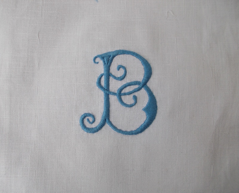 An embroidered alphabet letter B Addison Embroidery at the Vicarage