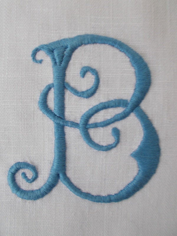 An embroidered alphabet letter B Addison Embroidery at the Vicarage